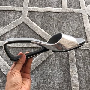 united nude architectural metallic silver slide